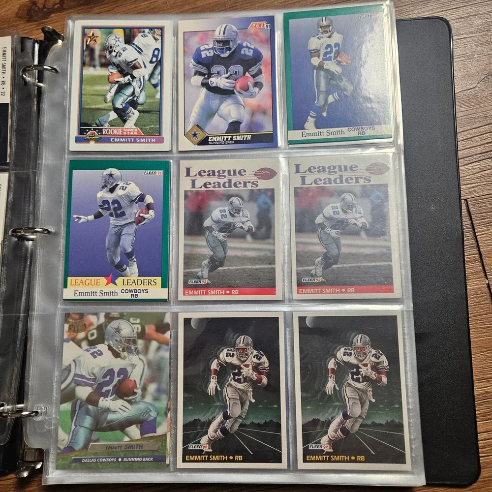 Lot of 124 Emmitt Smith Dallas Cowboys Cards Pro Fleer Score Upper Deck 90s